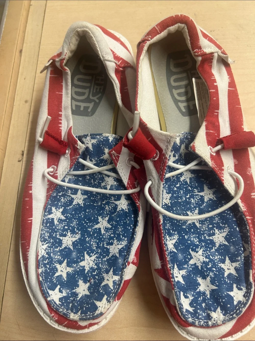 Hey Dude Kids Red & Blue Star Stripe Slip-On Sneakers